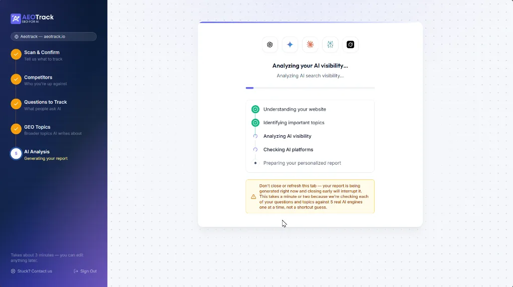 AEO Onboarding Scan
