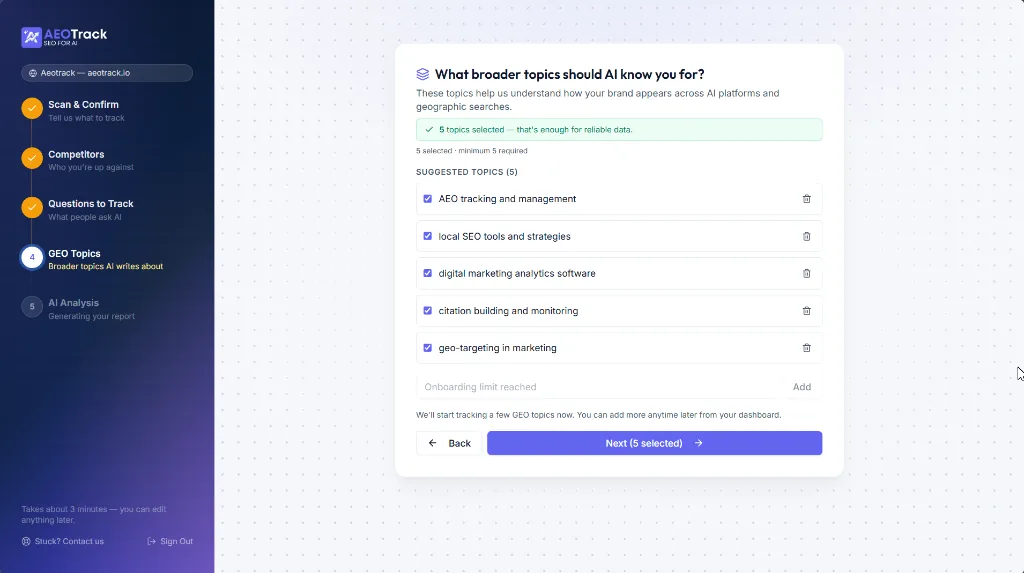 Onboarding GEO Topics