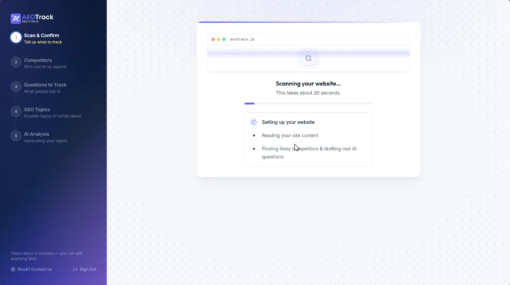 Onboarding Scanning Progress