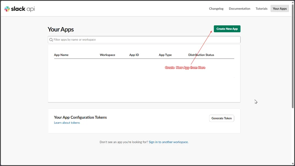 Slack Your Apps Dashboard
